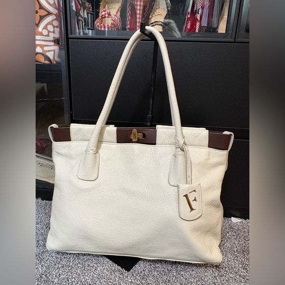 Furla Cream and Brown Tote Bag - Picture 1 of 15